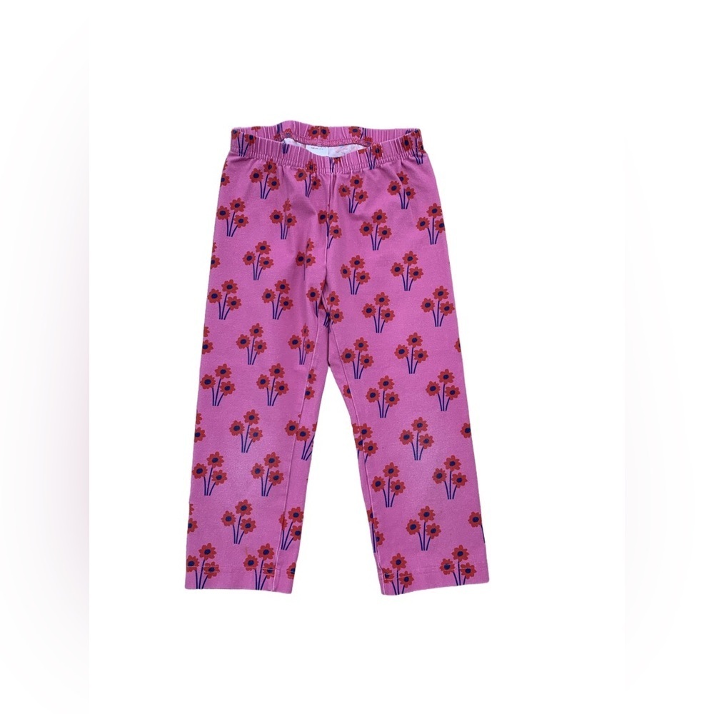 Hanna Andersson Size 130, 8, Pink Posies Capri Cropped Leggings